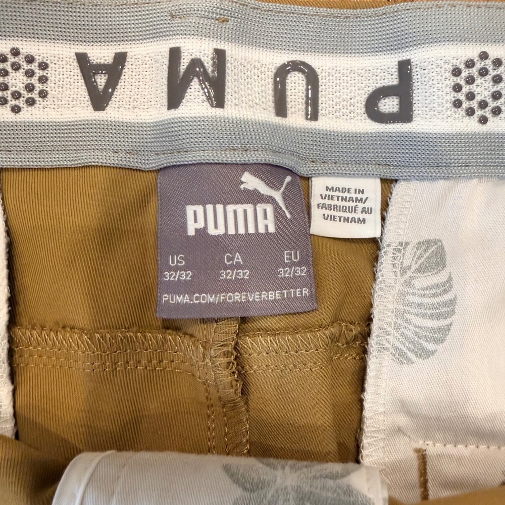 Puma Golf Mens 32x32 Khaki Tan 5-Pocket Performance Pants Gripper Waistband - Picture 2 of 10